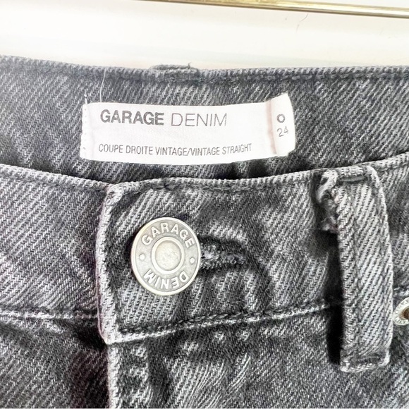 GARAGE DENIM BLACK VINTAGE HIGH RISE STRAIGHT JEANS SZ WOMENS 0/24 - Picture 2 of 4